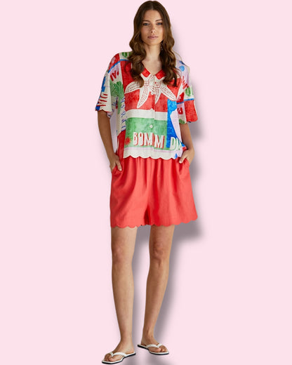 Scarlett Shirt - Seashell Print