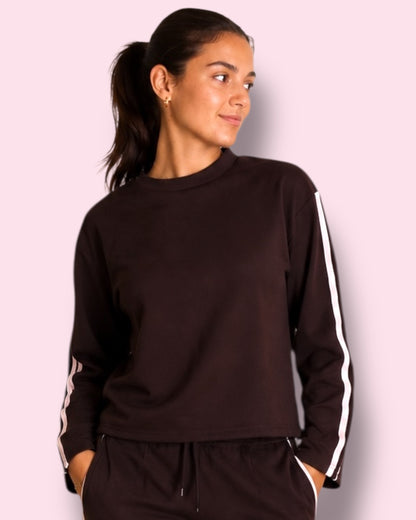 Renee Sweat Top - Brown/Pale Pink
