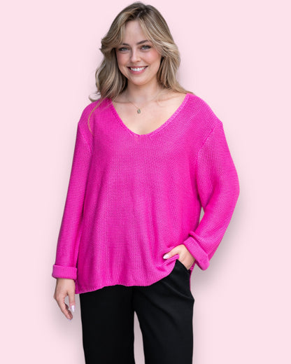 Maddie Knit - Hot Pink
