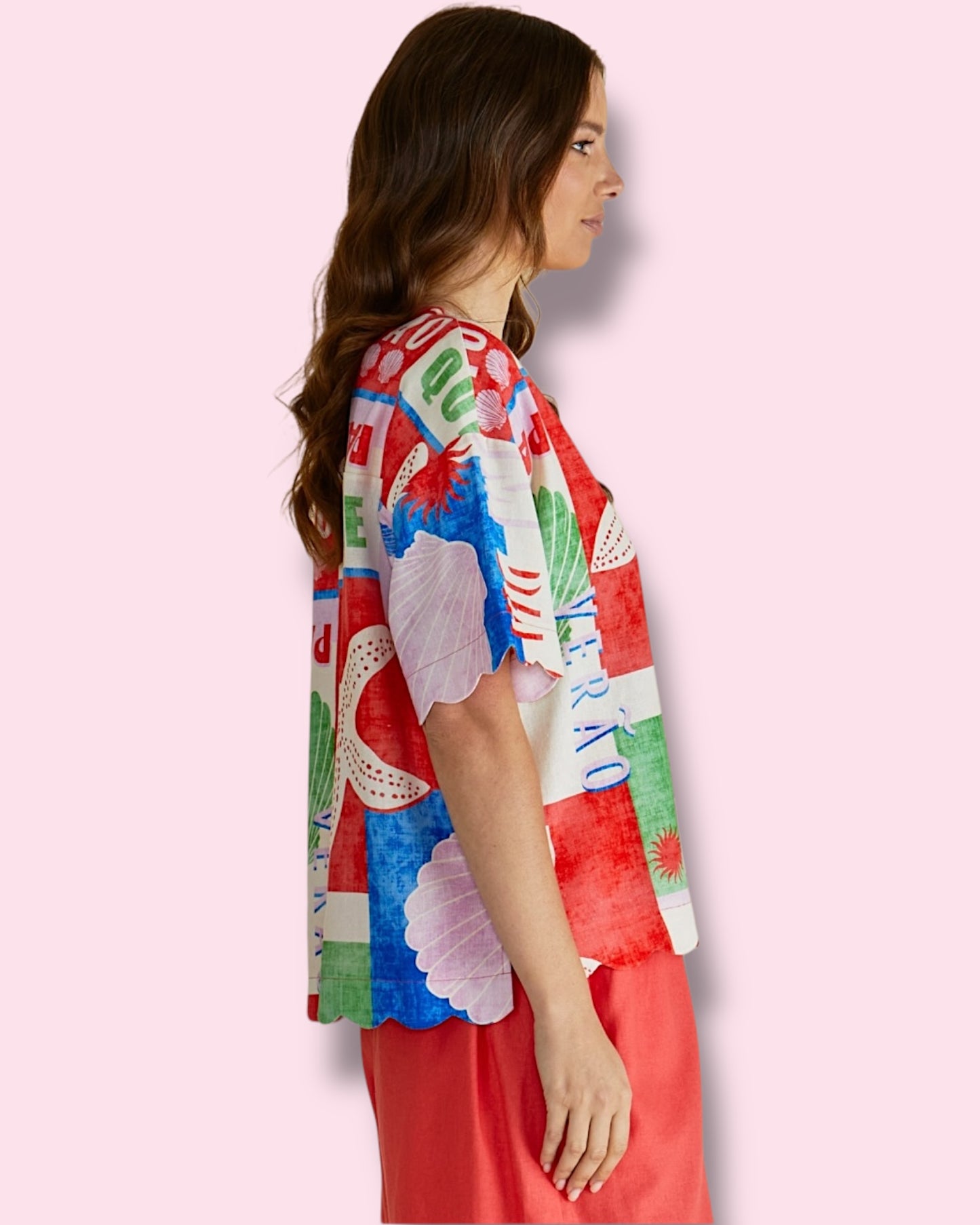 Scarlett Shirt - Seashell Print