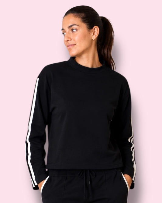 Renee Sweat Top - Black/Cream