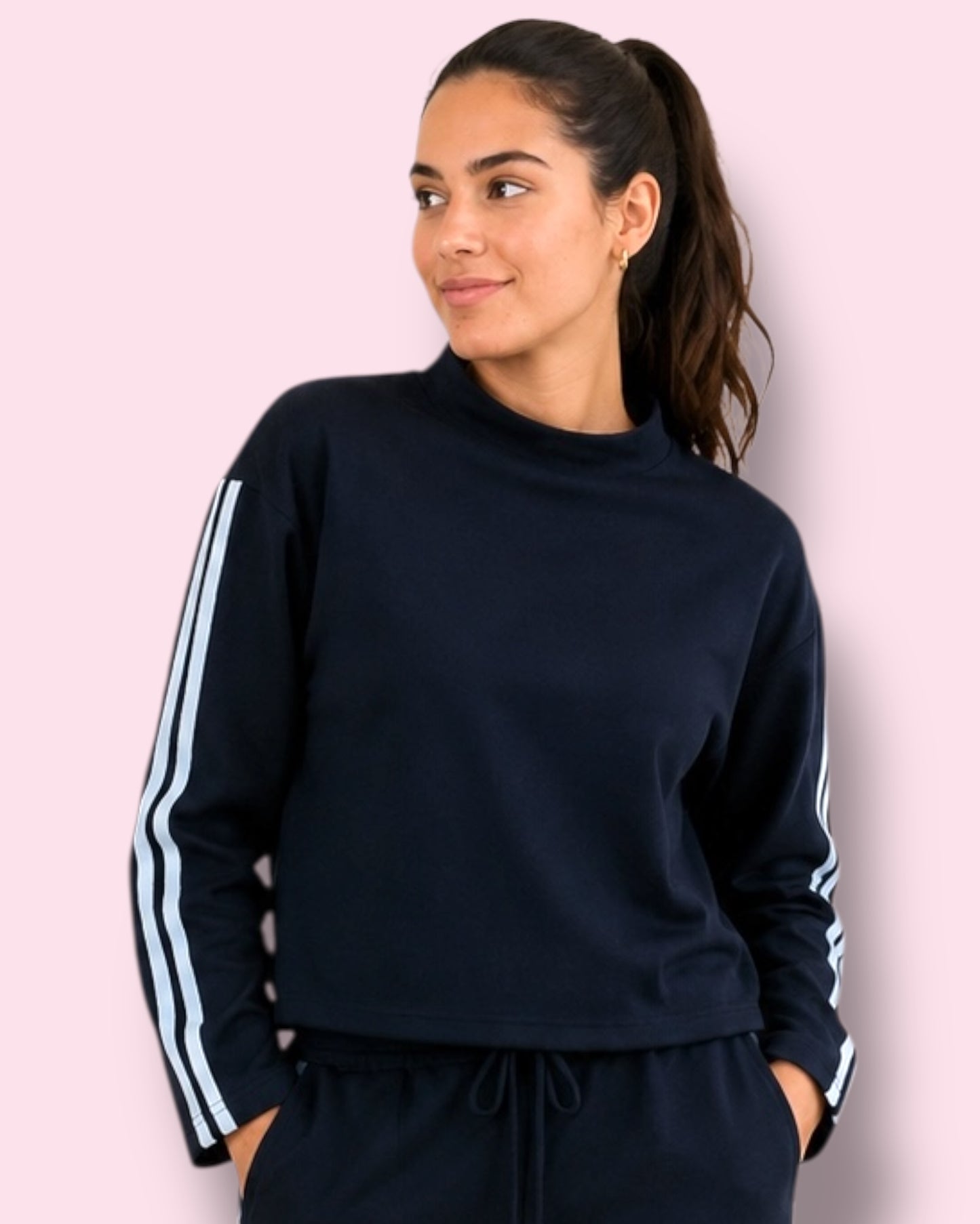 Renee Sweat Top - Navy/Pale Blue