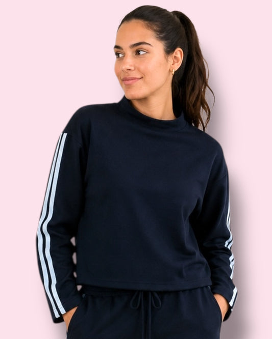 Renee Sweat Top - Navy/Pale Blue
