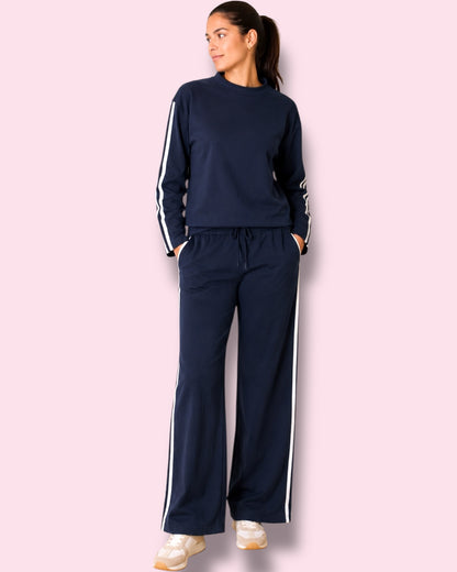 Renee Sweat Top - Navy/Pale Blue