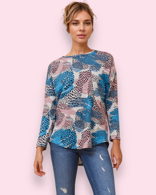Ava Printed Top - Abstract Print