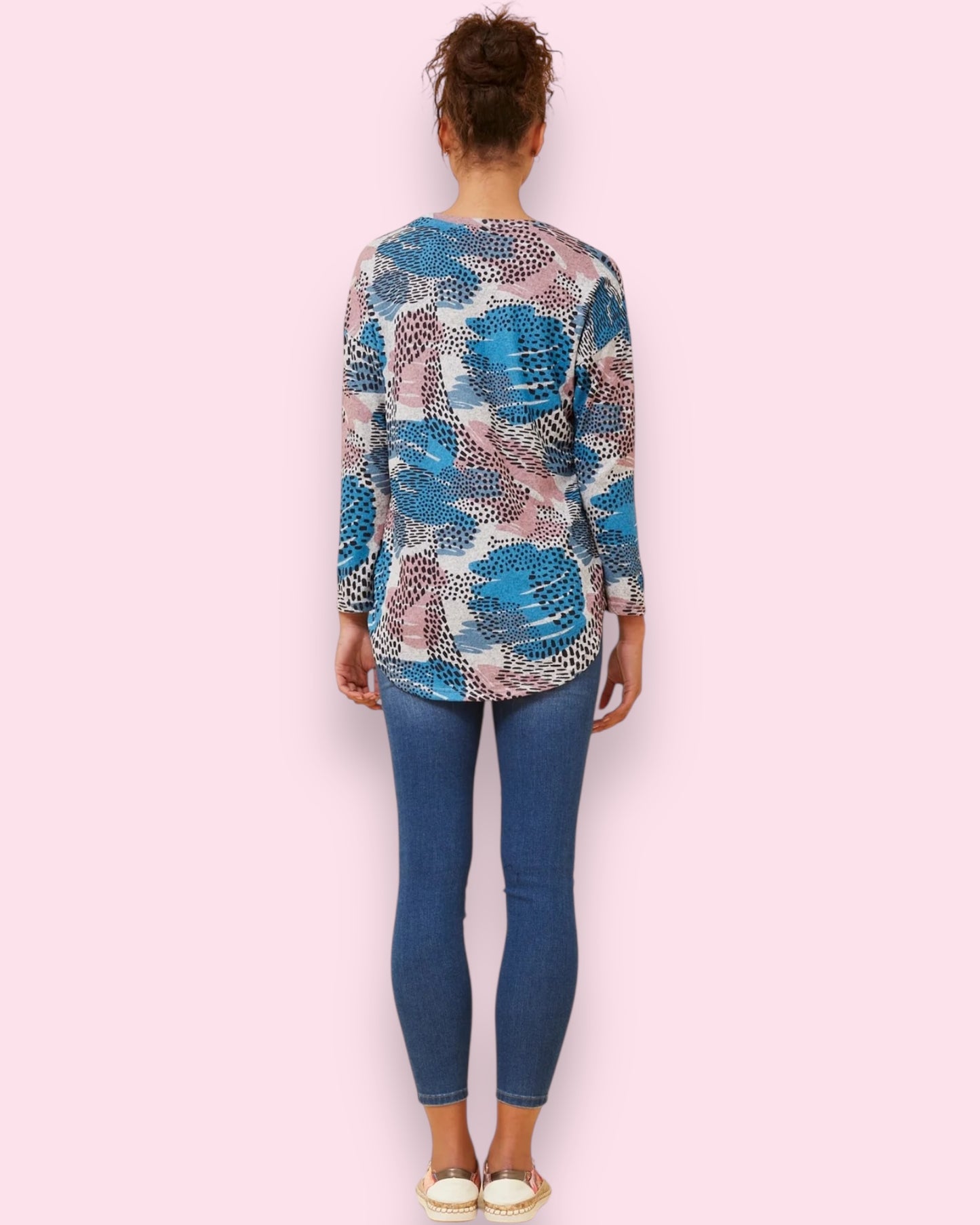 Ava Printed Top - Abstract Print