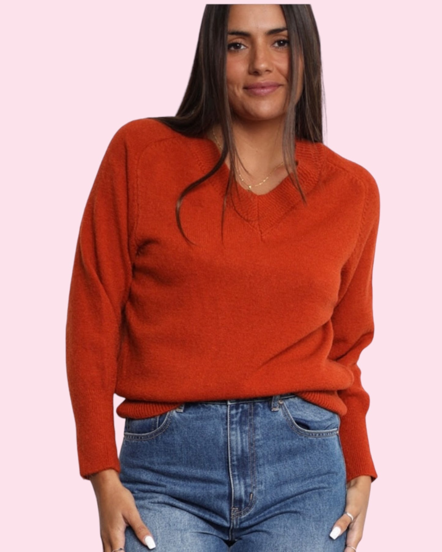 Kaley Knit Top - Terracotta