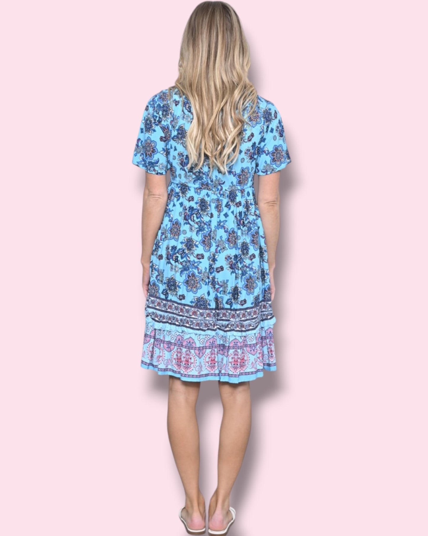 Calista Dress - Blue Floral