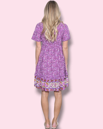 Calista Dress - Purple Floral
