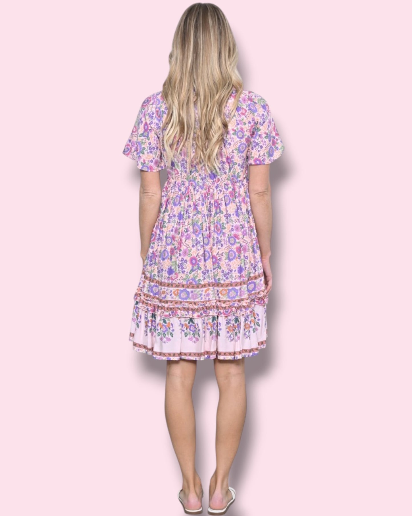 Calista Dress - Pink Floral