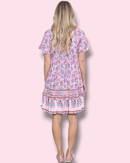 Calista Dress - Pink Floral