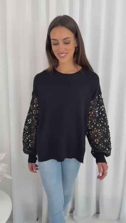 Aleena Lace Knit - Black