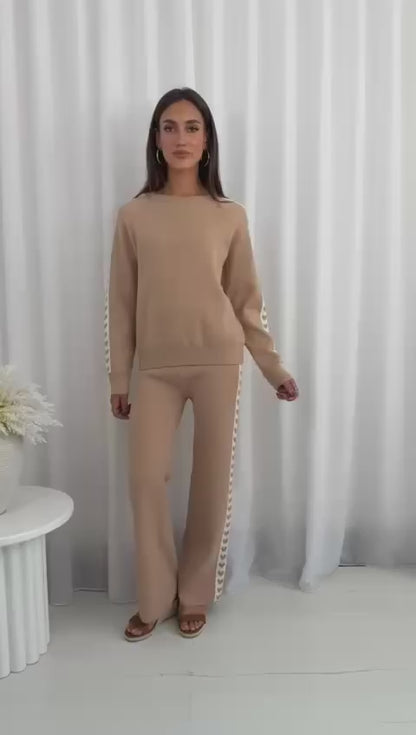 Ainsley Heart Pants - Tan