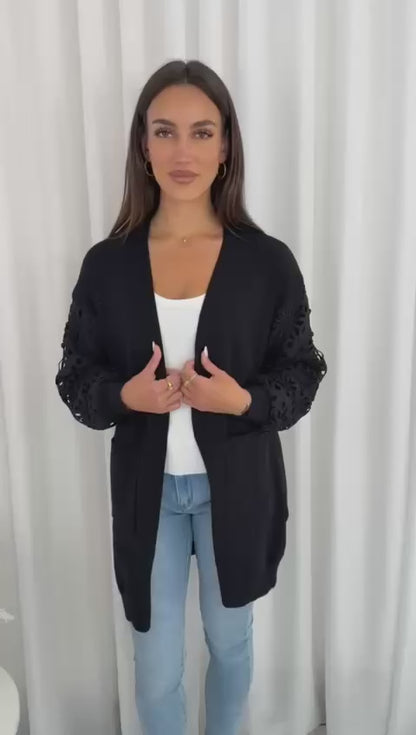Aleena Lace Cardigan - Black